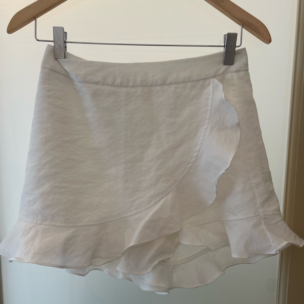 White Linen Mini Skort
